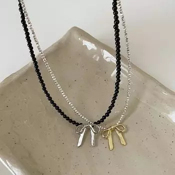 Простое ожерелье с бисером в виде банта, женское, нишевое, дизайн, чувство, легкость, роскошь, элегантность, мода, темперамент, универсальная цепочка на шею, цепочка на ключицу