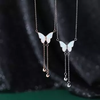 Простое ожерелье с кисточкой-бабочкой в универсальном женственном стиле и легкое роскошное ожерелье с подвеской-бабочкой Beimu