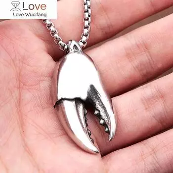 Простое ожерелье с клешнями краба, подвеска для мужчин и женщин, модное ожерелье с клешнями лобстера из нержавеющей стали, панк-хип-ювелирное украшение в подарок 50cm