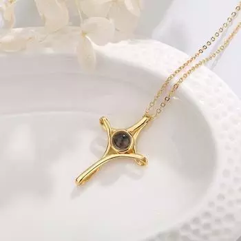 Простое ожерелье с крестом для женщин, модное легкое роскошное проекционное ожерелье