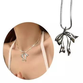 Простое ожерелье с подвеской в виде банта в форме сердца, регулируемое колье-чокер, милое классное ожерелье-воротник, модные ювелирные изделия, подарок 1