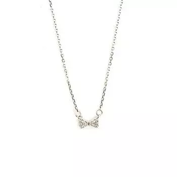 Простое ожерелье с полным бриллиантовым бантом для женщин, роскошный и высококачественный дизайн, универсальная цепочка на ключицу