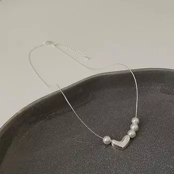 Простое ожерелье с жемчугом Love Женственность Элегантный Свет Роскошь Тенденция Личность Мода Изысканный Универсальный Цепочка на шею Цепочка на ключицу