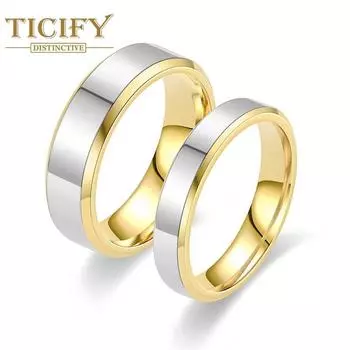 Простое персонализированное кольцо из титановой стали, двухцветное золотое модное вегетарианское кольцо для пары, рождественское кольцо 6-male