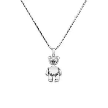 Простое персонализированное ожерелье женское универсальное, ожерелье с подвижным медведем с гладкими конечностями, аксессуары с подвеской в стиле «боунси-тиде», цепочка для свитера