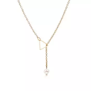 Простое полое треугольное ожерелье, регулируемая подвеска, женское ожерелье, цепочка на ключицу серебряный