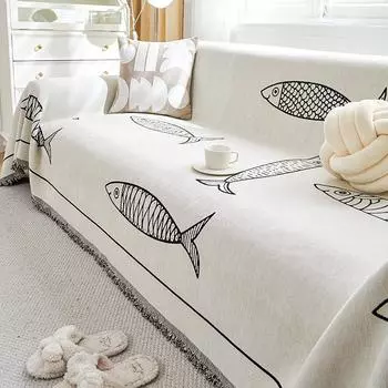 Простое полотенце для дивана в скандинавском стиле, нескользящий универсальный чехол для дивана из синели, не царапающийся, антипригарный, ткань для чехла для дивана 180*130cm