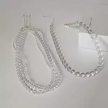 Простое прозрачное стеклянное ожерелье из бисера, женская ниша, индивидуальность, модный тренд, элегантный темперамент, универсальная цепочка на шею, цепочка на ключицу