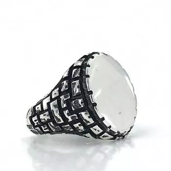 Простое серебряное мужское кольцо без камней