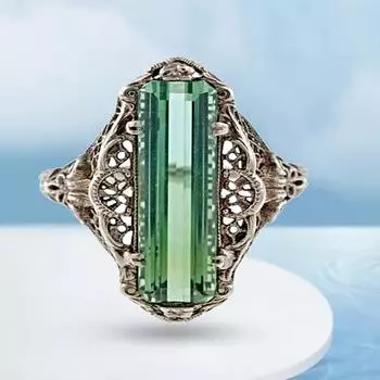 Простое шикарное кольцо Легкий аксессуар Нежный US 9 зелёный