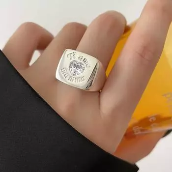 Простое стильное кольцо с цирконием в форме сердца для женщин, элегантное модное изделие, эффектное