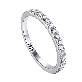 Простое стильное тибетское серебряное кольцо, круглое 2 мм, с цирконием, штабелируемое на палец, обручальное кольцо, оригинальное ювелирное изделие, подарок для женщин 6