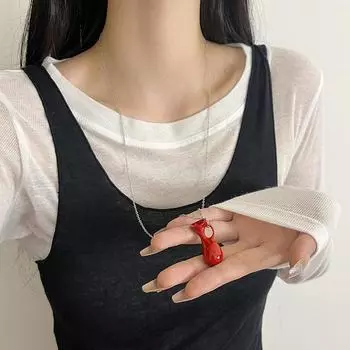 Простое универсальное длинное ожерелье с подвеской в виде бутылки с водой для женщин и девочек, модная цепочка для свитера, ювелирные изделия, аксессуары, подарки A3