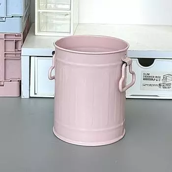 Простое ведро для хранения ветра, маленькое железное ведро, держатель для карандашей из кованого железа, зеленое растение, оловянный цилиндр, ведро для цветов для украшения