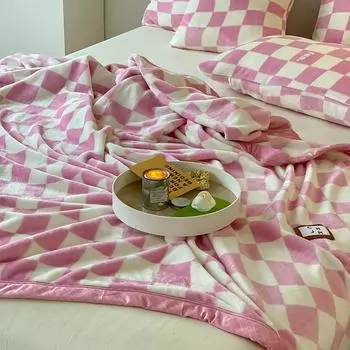 Простое винтажное клетчатое одеяло, осенне-зимнее теплое одеяло для сна, фланелевый диван из флиса 150x200cm чёрный