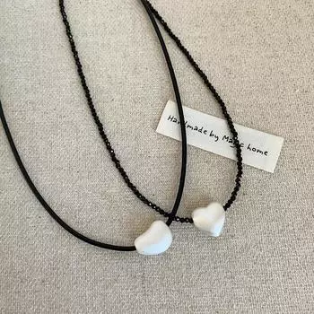 Простое высококачественное матовое ожерелье из бисера Love Crystal, женское легкое, роскошное, элегантное, модное, универсальное, цепочка на шею, цепочка на свитер