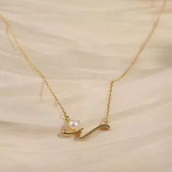 Простое жемчужное ожерелье с буквой N, французское ретро, легкое роскошное украшение, цепочка для ключицы, для женщин