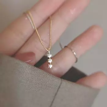 Простое женское бриллиантовое ожерелье из стерлингового серебра 925 пробы в японском стиле, мягкая роскошь, универсальная изысканная цепочка для ключицы 925
