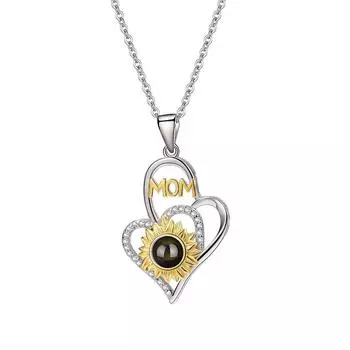 Простое женское проекционное ожерелье с подсолнухом, подходит для подарков маме