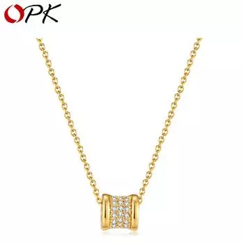 Простое золотое ожерелье из титановой стали OPK для женщин золотой