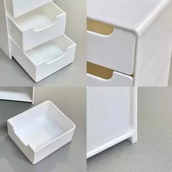 Простой 3-уровневый настольный мини-ящик для хранения, многофункциональный ящик для хранения ювелирных изделий, канцелярских принадлежностей, мелочей, органайзер для деталей ручной работы 1PC