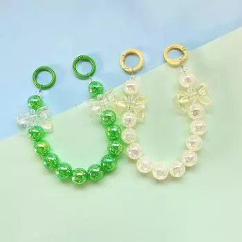 Простой бант из бисера для мобильного телефона, шнурок для защиты от потери телефона, брелок для наушников, камеры, сумка, цепочка, кулон для чашки воды, декор фиолетовый