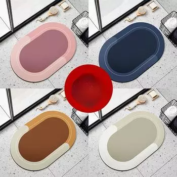 Простой бессловесный диатомовый грязевой стиль мягкая подушка бытовой коврик для двери ванной комнаты водопоглощающий быстросохнущий противоскользящий коврик для ног 40 * 60cm