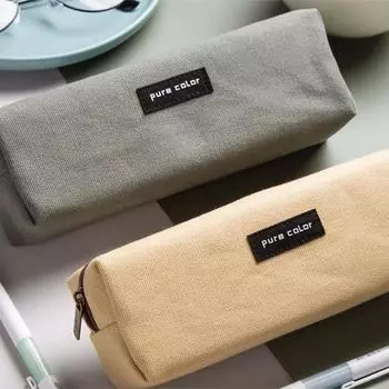 Простой большой емкости креативный пенал для ручек однотонный холст органайзер для карандашей чехол школьные принадлежности канцелярские подарки