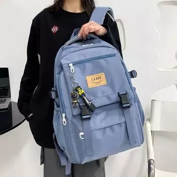 Простой большой вместительный мужской и женский рюкзак для школьников, компьютерная сумка чёрный