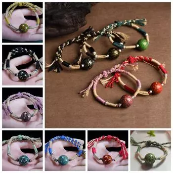 Простой браслет из лакированных бусин, регулируемый новый китайский браслет, модный плетеный браслет из веревки, подарок Style D