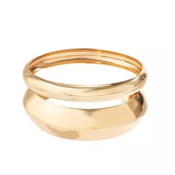 Простой браслет из смешанной толщины, двойной браслет, модный браслет, трансграничная поставка, костюмный браслет, классное повседневное украшение-джокер Gold two-piece set