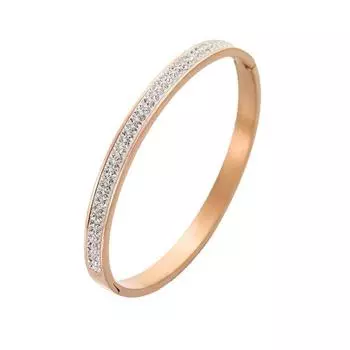 Простой браслет из титановой стали из нержавеющей стали, любящий и не выцветающий, высококачественный и полный бриллиантов для девочек