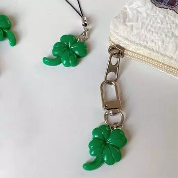 Простой брелок с четырехлистным клевером, креативный изысканный брелок с четырехлистным клевером, брелок на удачу, праздничный подарок, аксессуары as the picture