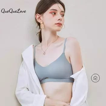 Простой бюстгальтер Лето Ультратонкие девушки Французское нижнее белье Маленькая грудь Не пустая чашка Бюстгальтер Женщины Анти-провисание S слоновая кость