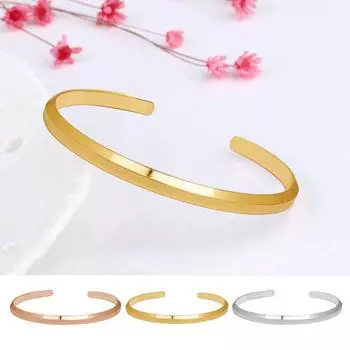 Простой C-образный парный двойной браслет с регулируемым отверстием, металлический геометрический браслет неправильной формы, ювелирное изделие, подарок серебряный