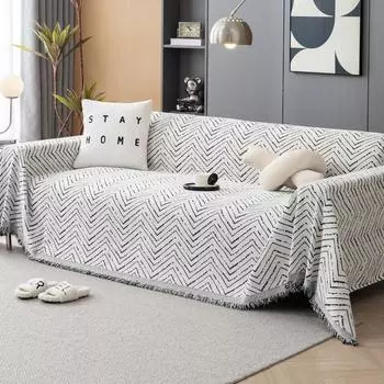 Простой чехол для дивана, полотенце, устойчивое к царапинам, одеяло из синели, толстое, на 1/2/3/4 места, для дивана, кресла, мебели, защита для домашних животных 180x130cm чёрный