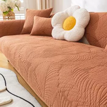 Простой чехол для диванной подушки с защитой от кошачьих царапин, четырехсезонный чехол из чистой хлопчатобумажной ткани, противоскользящая подушка, универсальный современный чехол для дивана 70*70cm