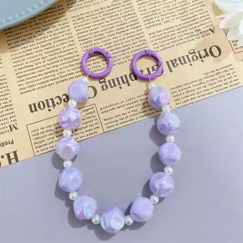 Простой чехол для мобильного телефона с бусинами, подвесная цепочка, универсальная цепочка для мобильного телефона, прочный шнурок для мобильного телефона, защищающий от потери