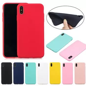 Простой чехол для телефона для iphone 12 11 Pro Max Samsung A12 A32 Huawei P40 Honor 30 Xiaomi 10T Redmi 9T Мягкий однотонный чехол из ТПУ Ультратонкий тонкий чехол Huawei Honor 8X темно-синий