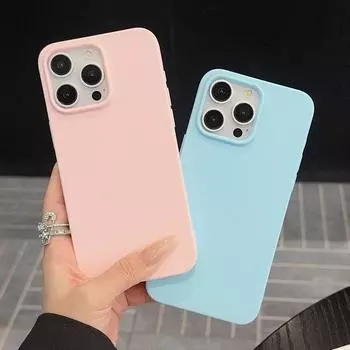 Простой чехол для телефона из матового ТПУ цвета конфет для iPhone 16 Pro 15 14 Plus 13 12 Pro Max 11, мягкий матовый противоударный бампер, защитный чехол iPhone 16 чёрный