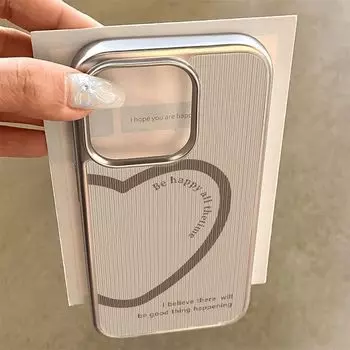 Простой чехол для телефона Love Heart для Apple iPhone 15/14/13/12/11promax - жесткий силиконовый чехол для телефона, устойчивый к падениям, для женщин и девочек Apple 15