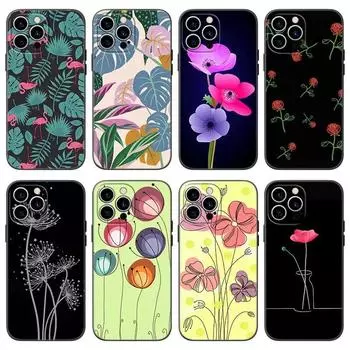 Простой чехол для телефона с цветочным принтом для iPhone Samsung Galaxy Redmi Xiaomi Oppo OnePlus Note SA 7 8 9 10 11 12 13 14 20 21 22 23 53 54 Pro Max Ultra TPU Soft iPhone 6 or 6S