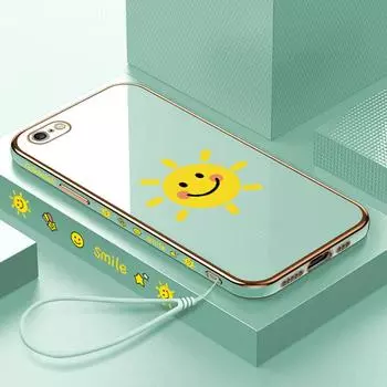 Простой чехол для телефона с рисунком Sunshine Smile для iPhone 11 13 15 Samsung Galaxy A52 Xiaomi Redmi 12C Note 10 Pro Oneplus Мягкий чехол для смартфона iPhone 11 Pro Max ярко-зеленый