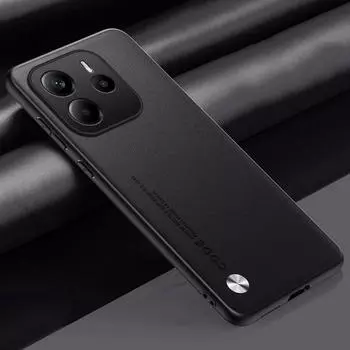 Простой чехол из искусственной кожи для Xiaomi Redmi Note 14 4G Note14pro+ Роскошный матовый жесткий противоударный чехол для телефона Redmi Note 14Pro Redmi Note 14 4G чёрный