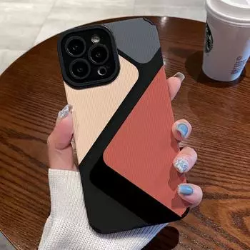 Простой чехол с цветными блоками для iPhone 14 Pro Max 13 12 11 15Pro Max X XR XS Max 7 8 Plus, защитный чехол из мягкого ТПУ For iPhone X