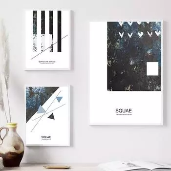 Простой цветной блок, геометрическая комбинация, абстрактный цвет плаката, монотонный, современное настенное искусство, украшение для гостиной, живопись на холсте 21cm30cm NoFrame жёлтый