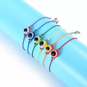 Простой цветной браслет с узлами от сглаза для женщин и мужчин, браслет с бусинами Lucky Wish на руку, ювелирные изделия, подарок для детей