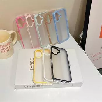 Простой цветной чехол 3-в-1 с окантовкой для iPhone 15 16 14 Plus 13 12 11 Pro Max Прозрачный силиконовый чехол iPhone 16 Pro Max белый