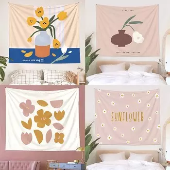 Простой цветочный фон гобелен спальня гостиная гобелен украшение стены дома гобелен 100x75cm