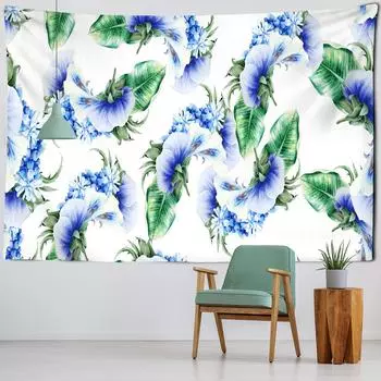 Простой цветочный гобелен настенный простой богемный полиэстер спальный коврик спальня декоративный фон ткань 95x70CM